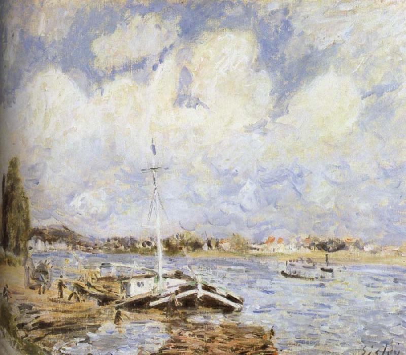 Alfred Sisley The boat on the sea oil painting image